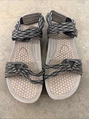BareTraps Women's Strappy Outdoor Sandals in Gray and Black